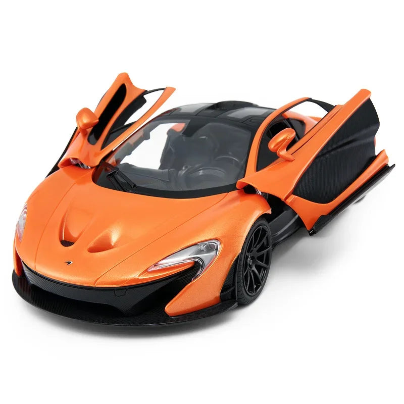 1:24 scale McLaren P1 diecast model car, made from metal and plastic, featuring realistic details and a sleek design, perfect for collectors and enthusiasts