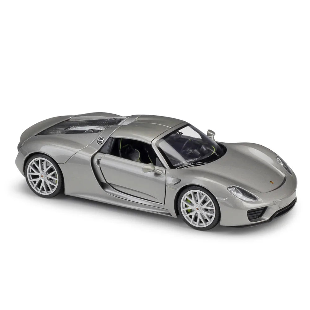 1:24 Porsche 918 Spyder Imitation Alloy Car Model, detailed diecast collectible showcasing the sleek design and engineering of the hybrid supercar.