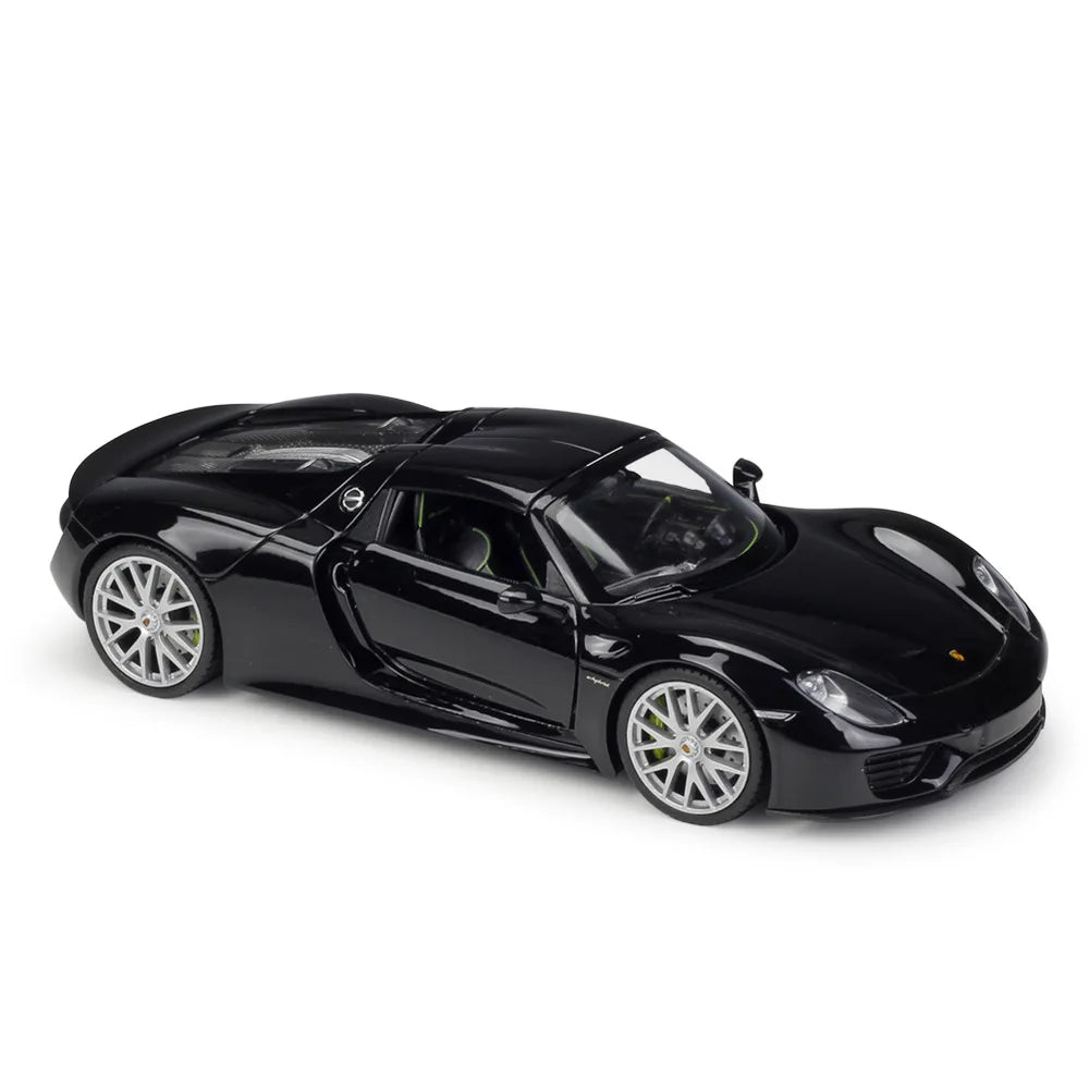 1:24 Porsche 918 Spyder Imitation Alloy Car Model, detailed diecast collectible showcasing the sleek design and engineering of the hybrid supercar.