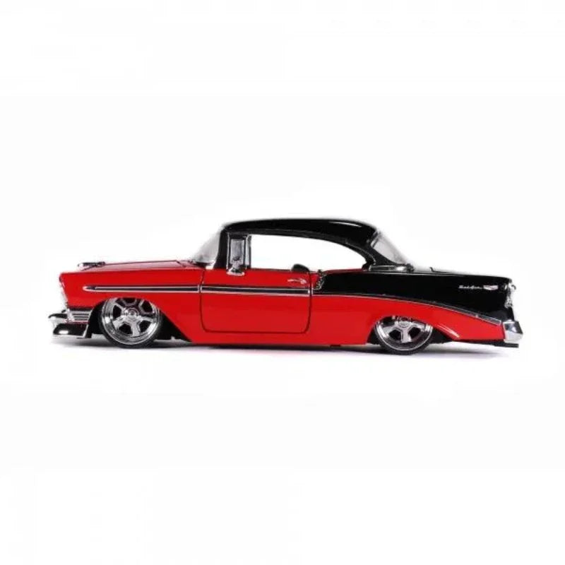 Jada 1:24 scale diecast model of a 1956 Chevrolet Bel Air, featuring high simulation design and metal alloy construction, perfect for collectors and Chevy enthusiasts.