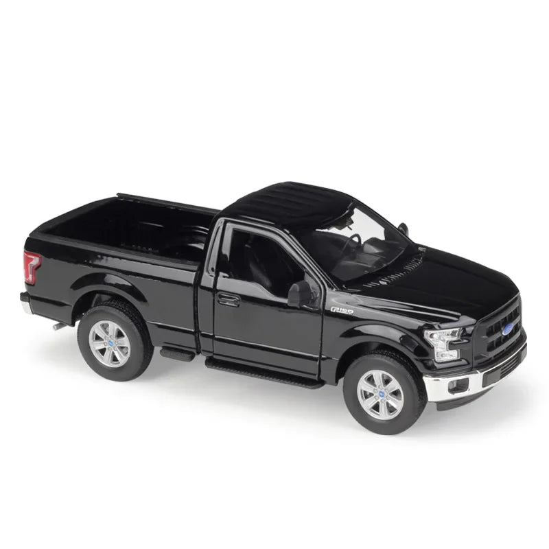 1:24 scale diecast model of a 2015 Ford F150 Regular Cab pickup truck, featuring a detailed metal alloy body and realistic design, 