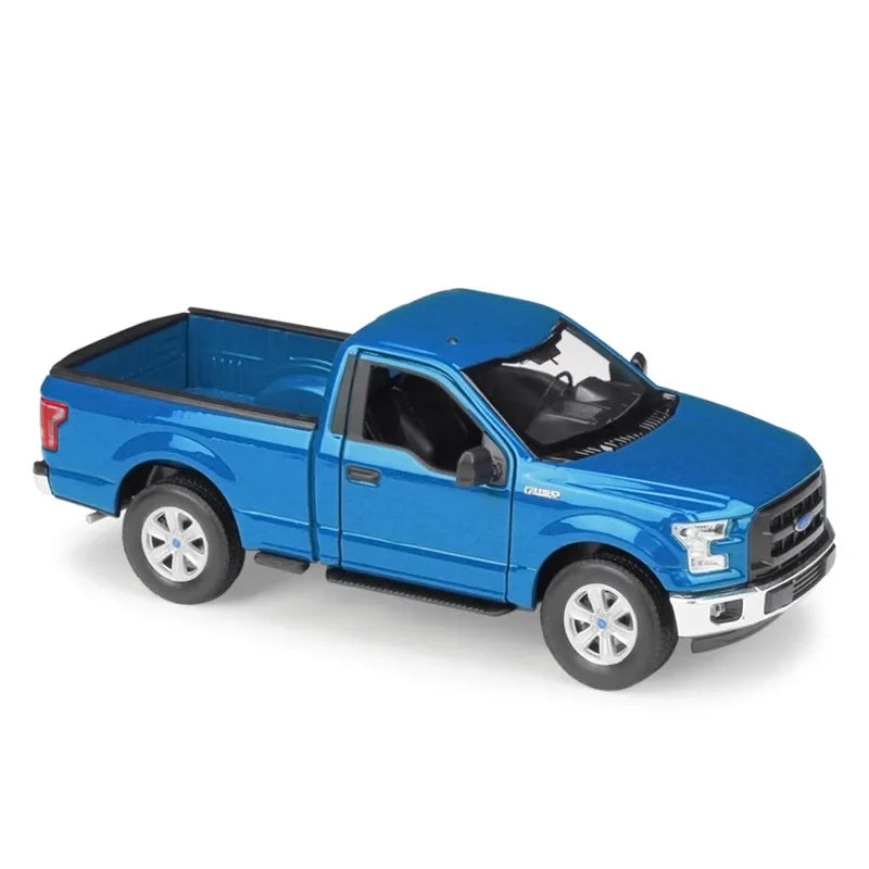 1:24 scale diecast model of a 2015 Ford F150 Regular Cab pickup truck, featuring a detailed metal alloy body and realistic design, 