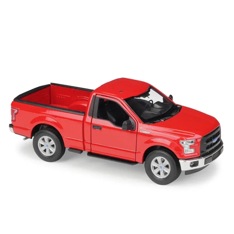 1:24 scale diecast model of a 2015 Ford F150 Regular Cab pickup truck, featuring a detailed metal alloy body and realistic design, 