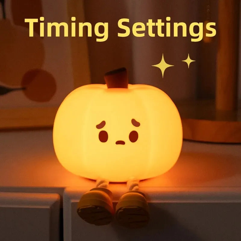 Adorable Pumpkin Silicone LED Night Light Halloween décor