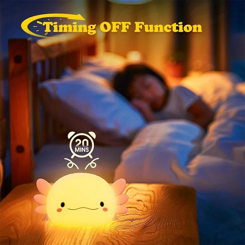 Axolotl Silicone Night Light – Touch Control 