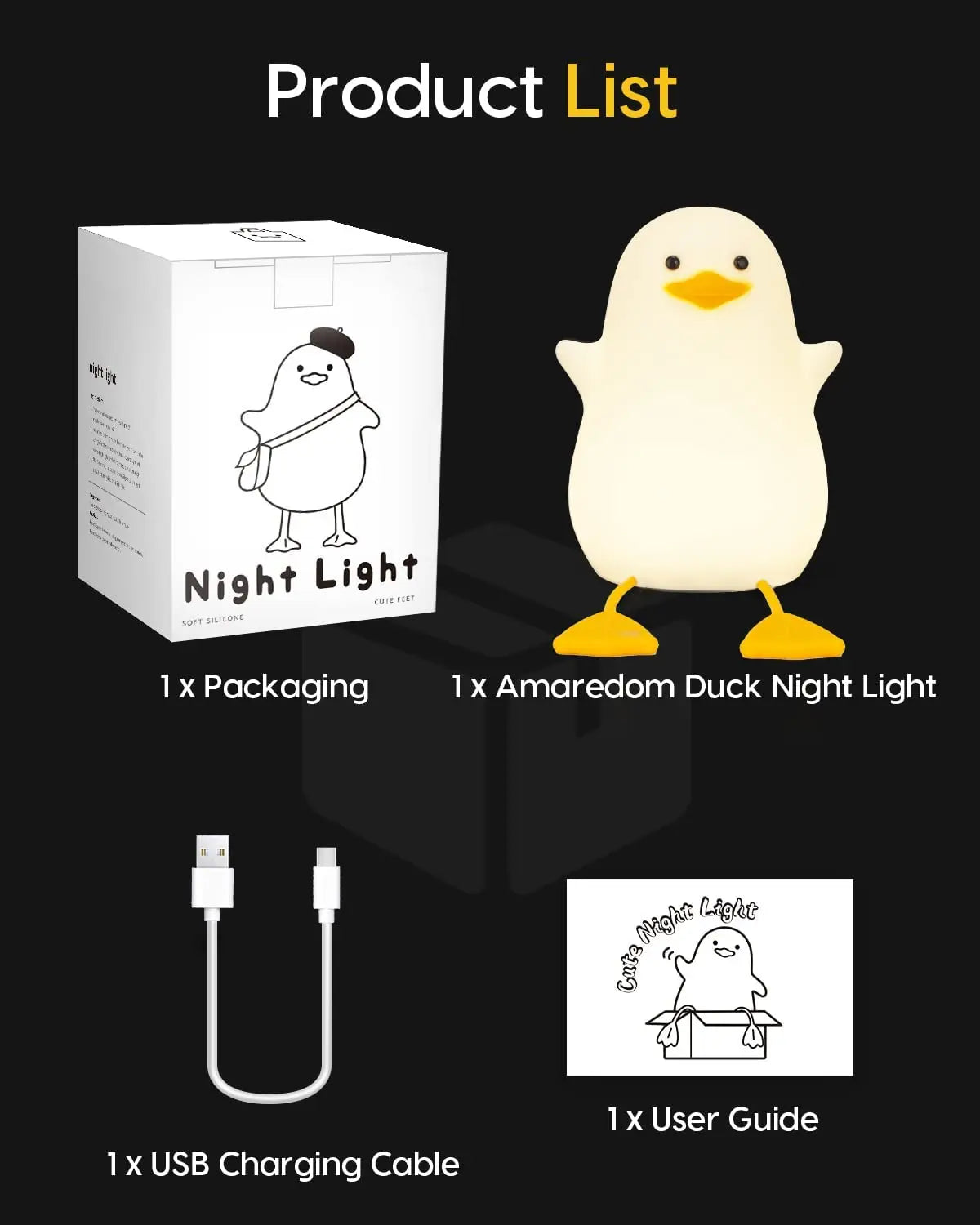 Cute Duck Silicone Night Lamp product list