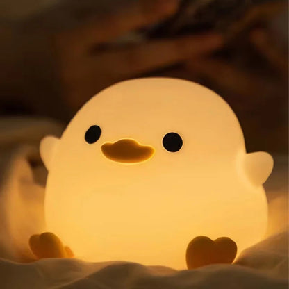 Doudou Duck Clap Silicone Night Light – USB Rechargeable & Soft Glow