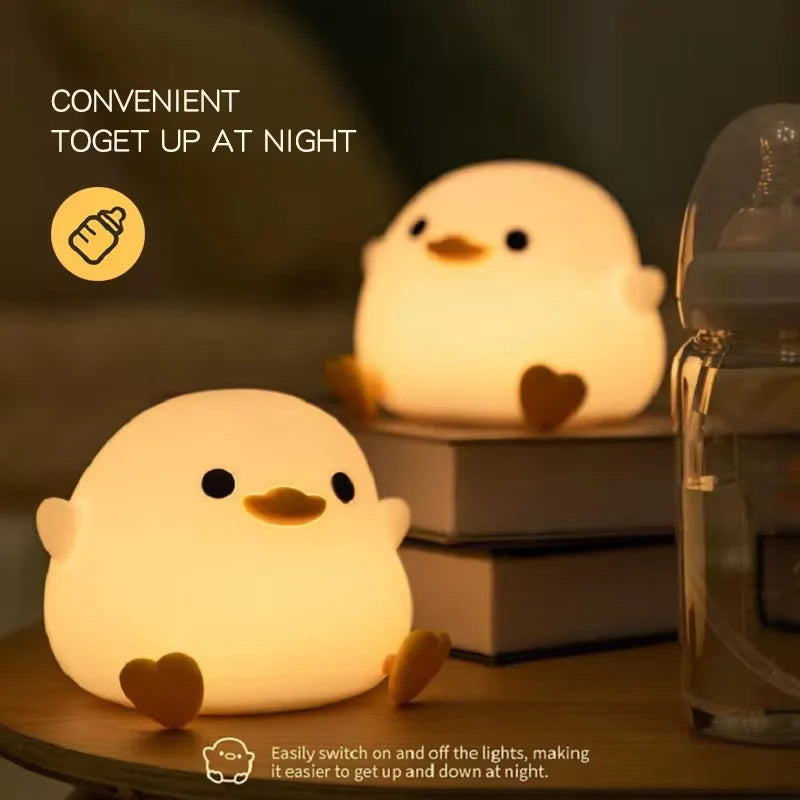 Doudou Duck Clap Silicone Night Light – USB Rechargeable & Soft Glow