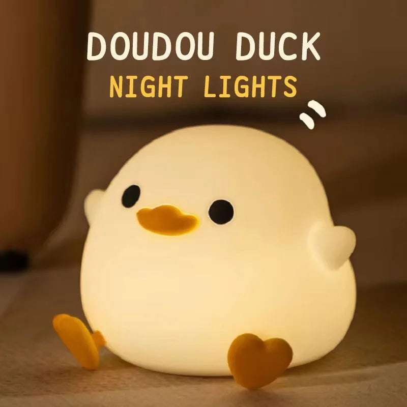 Doudou Duck Clap Silicone Night Light – USB Rechargeable & Soft Glow