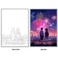 Romantic Anime Couple LED Night Light – Mood Light with Moonlight & Fireworks, Room Decor & Gifts