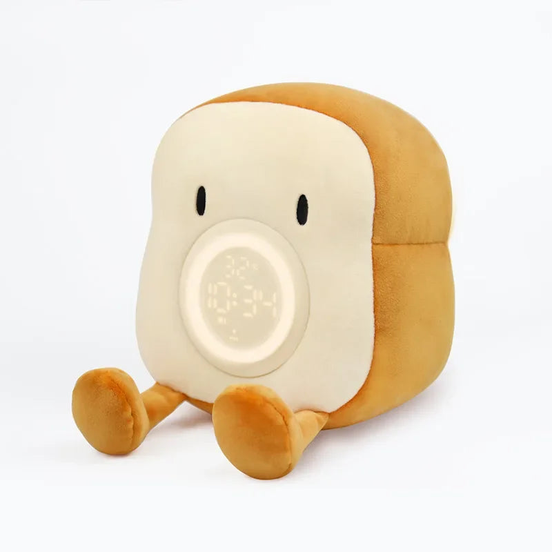 Toast Cartoon Plush LED Alarm Clock